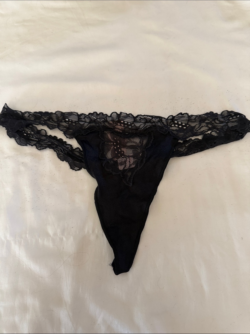 Victoria's Secret Black Lace Thong Panty